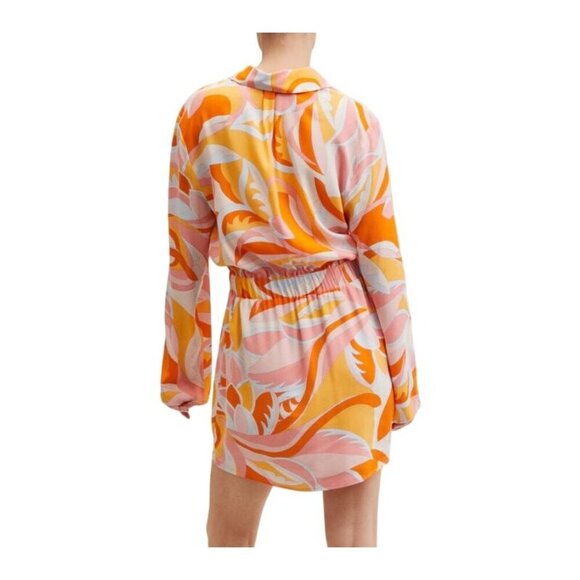 MANGO Psychedelic blouson dress size small long sleeves - Picture 3 of 8